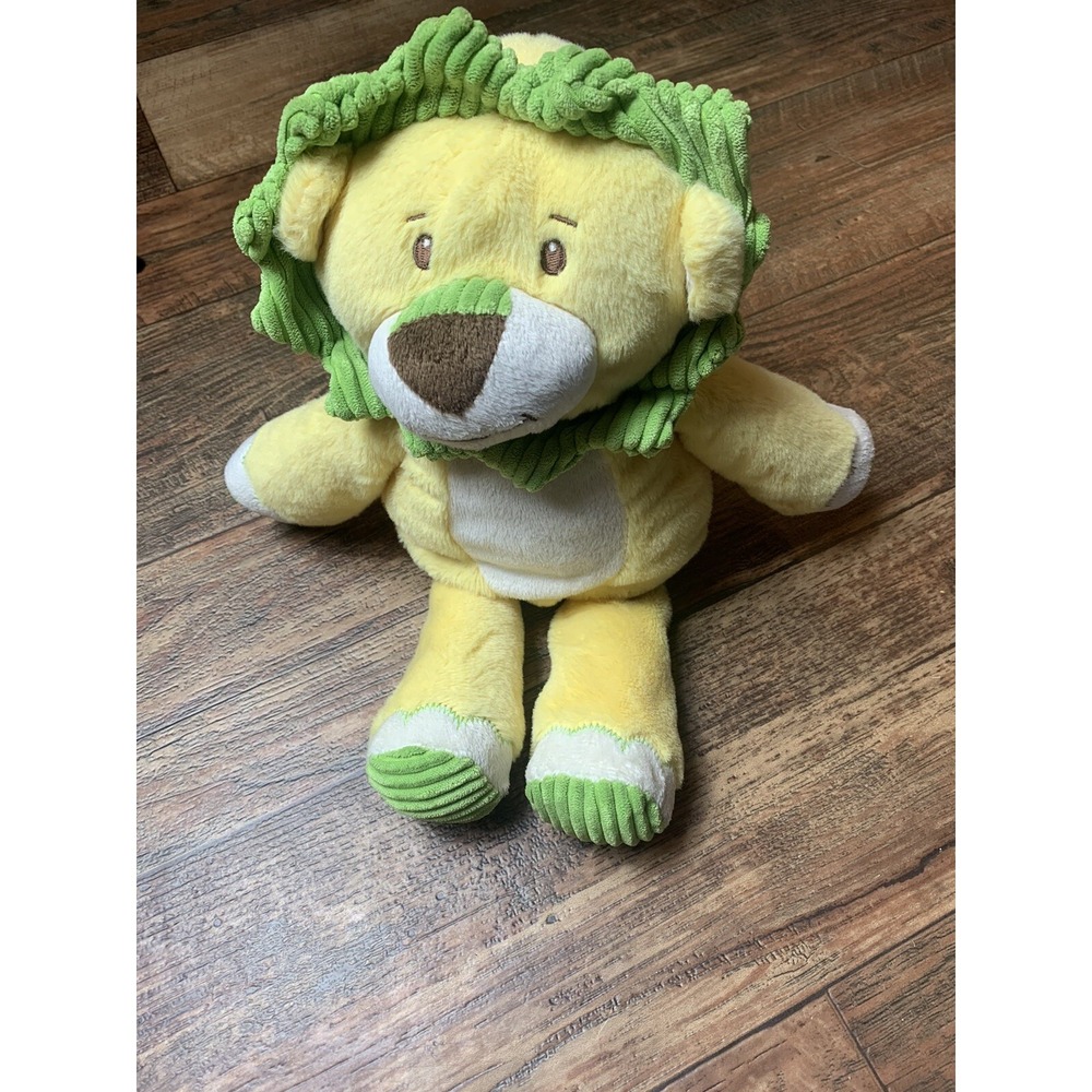 Plush Animal Adventure Yellow Lion Green Mane 2013 16" Soft Sewn Eyes